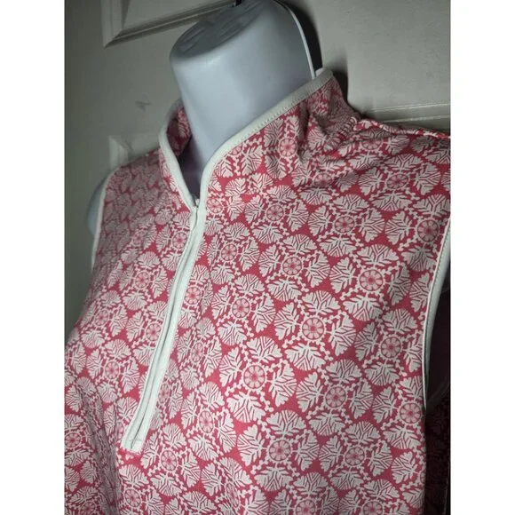 Sigrid Olsen Pink White Pleated Tennis Golf Mini Dress W Shorts Mandala M NWOT - Picture 5 of 11